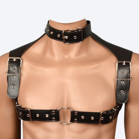 Gay Men Leather Chest Harness