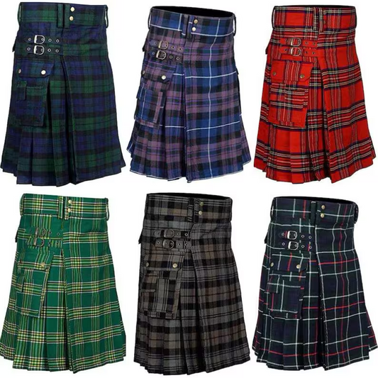 Men's Scottish Tartan Utility Kilt