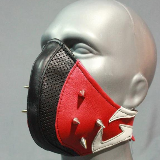 Black and Red Half Face Shield